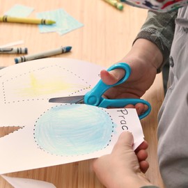 Fiskars 5" Blunt-Tip Kids Scissors for Kids Ages 4-7, Scissors for School or Crafting, Back to School Supplies, Colors May Vary