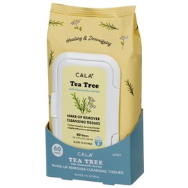 CALA - toallitas desmaquillantes con tea tree (paquete con 60 toallitas)