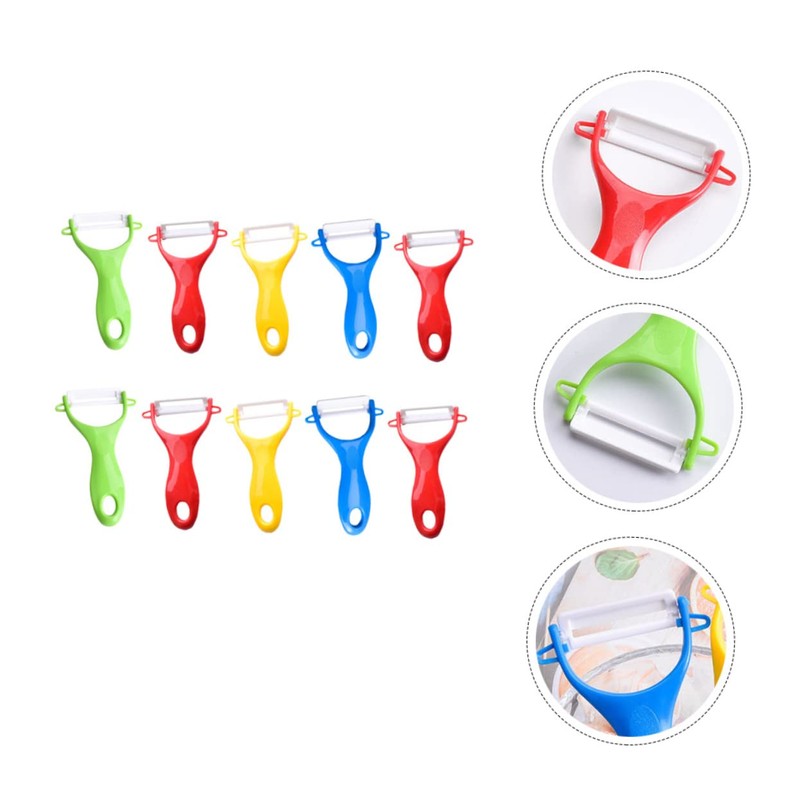 Alipis 10pcs Set of Ceramic Peelers Ideal for Vegetables Fruits