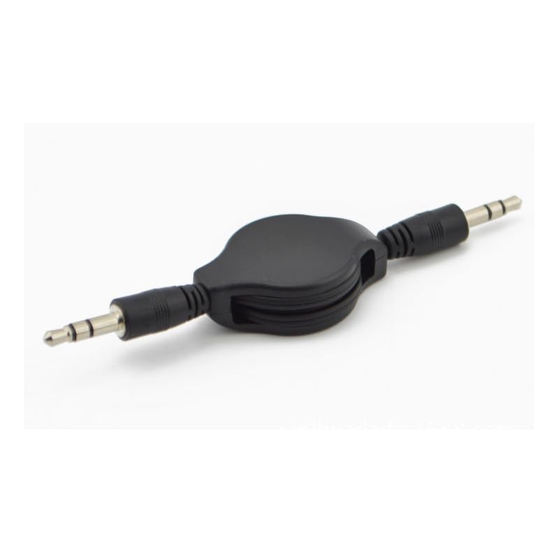 ThtRht 2 Pack Retractable 3.5mm Aux Cable 2.5 Feet Aux