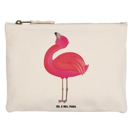 Parent-New - Mr. & Mrs. Panda S Flamingo Proud Makeup Bag, White, M Schminktasche, Hand drawn