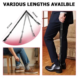 Gobiteli Shoe Horn,16"-38" Telescopic and Removable Shoehorn,Multi Functional Shoe Horn Long Handle for Seniors,Men,Women for Put on Shoes,Take off Shoes and Socks