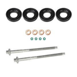 1 Set Injector Seal and Bolts Repair Seal Kit Replacement Compatible with Ford, Fuel Injector Seal Kit, Bolts Rocker Cover Gasket, Injector Seals Washer Screws Bolts Rocker Cover Gasket