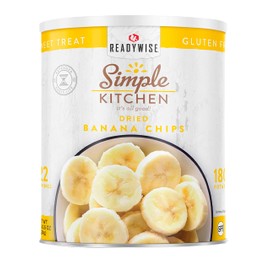 READYWISE - Simple Kitchen Dried Banana Chips, 22 Servings, Vegan, Gluten Free, Fruit Snacks, Chips, Canned Food, Backpacking Meals, Banana Chips