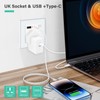 BSEED Single Switched Socket with USB C and USB A