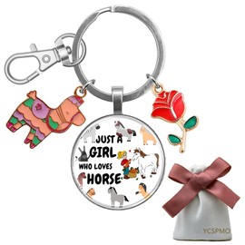 Horse Gifts Equestrian Cowgirl Christmas Inspirational Graduation Present Keychain for Women Girls Daughter Coach Equestrian Lovers Trainer Riding Instructors Horse Themed Encouragement Jewelry