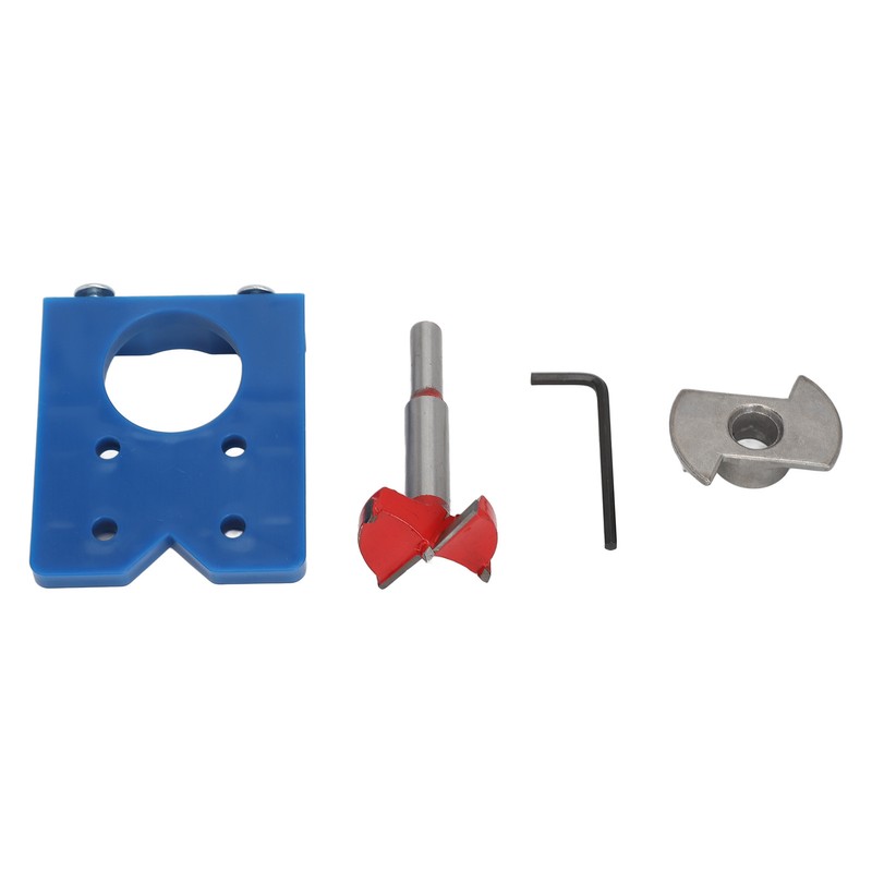 35mm Hinge Boring Jig Kit Hole Locator Red Drill Bit