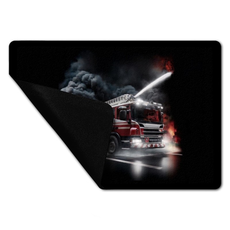 speecheese Fire Engine Fights Against Flames Doormat in 35 x