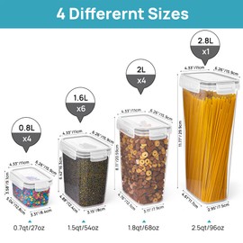 Vtopmart Airtight Food Storage Containers Set with Lids, 15pcs BPA Free Plastic Dry Food Canisters for Kitchen Pantry Organization and Storage, Dishwasher safe,Include 24 Labels, Grey