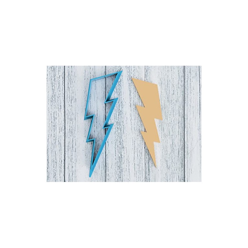 Generic Lightning Bolt Cookie Cutter - Rainstorm Storm Weather (1055)