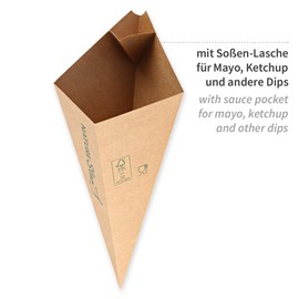 FRANZ MENSCH NatureStar Organic Chip Cones Kraft Paper / PE / FSC Mix Brown Length 28 cm Width 17 cm Pack of 500