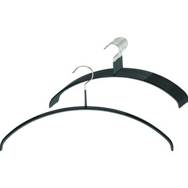 MAWA Pack of 10 Clothes Hangers Space Saving Non-Slip Top Hangers for T-Shirts and Sweaters, 360° Rotation, High Quality Non-Slip Coating, 36 cm, Black