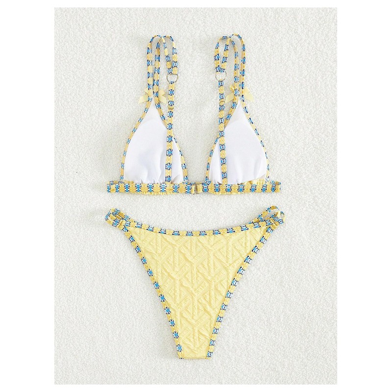 WDIRARA - Conjunto de bikini de 2 piezas con lazo,