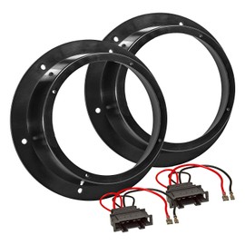 tomzz Audio 2857-011-1 Speaker Rings Adapter + Cable Compatible with VW Golf 5 Caddy Tiguan Touran Touareg 165 mm Speaker without Sound System