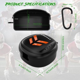 ARGOMAX Mouth Guard Case Sports, Professional Storage of Mouthguards with Lip Protection, Compatible with Various Brands of Lacrosse & Football Lip Guard, Black+Orange.