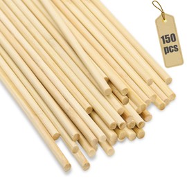 GZGXKJ Pack of 150 Wooden Sticks for Crafts 300 mm x 4 mm Round Rod Wooden Dowel Rods Suitable for Furniture Decoration, Model Making and DIY Crafts