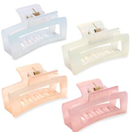 4 Pcs Big Hair Claw Clips for Women Large Hair Claw Clips for Women Thin Thick Curly Hair, Strong Hold Non-slip Big Square Claws