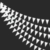 12M White Bunting Flags, Triangle Flags Banner with 45pcs Triangle