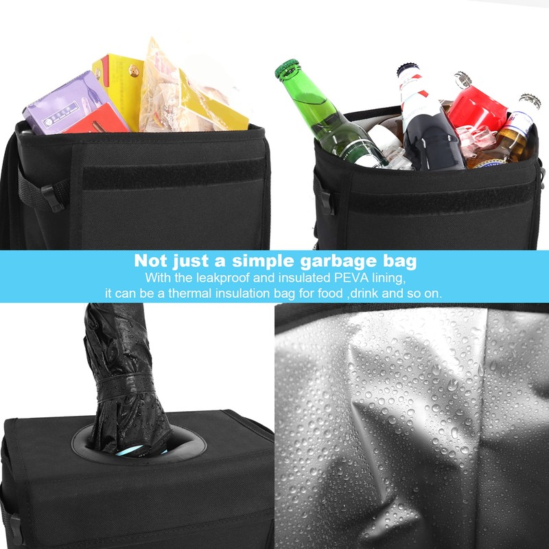 Leak Proof Car Trash Bag Waterproof Garbage Can with Lid