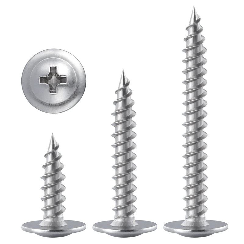 (250 pcs)#8×1" Phillips Truss Head Wood Screws Stainless Steel 410