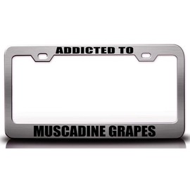Custom Brother - Addicted to Muscadine Grapes Food Vegetable Fruit Metal Car SUV Truck License Plate Frame Ch n66