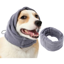 AOOLMOL Dog Ear Muffs Noise Protection & Anxiety Relief - Comfortable & Versatile Ear Covers for Dogs - Grey, M-Head Circle(13.7"18.9"), Cotton/Polyester/Spandex