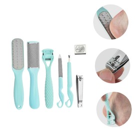 Baluue 1set Professional Callus Remover Kit Ergonomic Pedicure for Foot Care Includes Foot Rubbing Boards and Accessories Sky- Color
