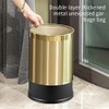 LEASYLIFE 2.6Gallon/10L Brass Bathroom Trash Can，Brushed Gold Bathroom Waste Basket，Golden