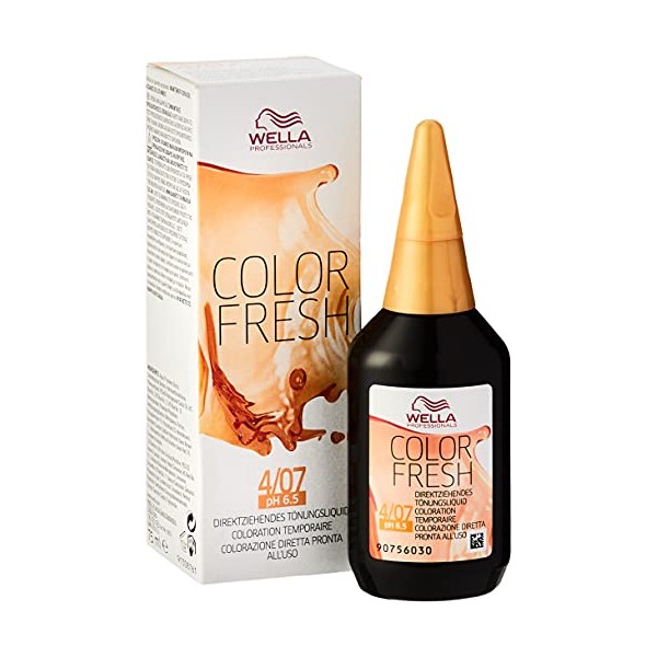 Wella Professionals Color Fresh 4/07 mittelbraun natur-braun, 1er Pack (1 x 75 ml)