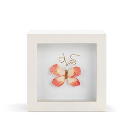 DEMDACO Wall or Tabletop Shadow Box, Everyday Home Décor, 4 Inch Wood and Glass, Loved So Much Butterfly