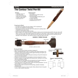 Penn State Industries PKCTRGD Contour Twist Ballpoint Pen Kit Woodturning Project (Golden)