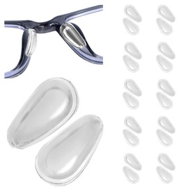 Eyeglass Nose Pads, Super Sticky Anti Slip Nose Pads for Glasses with Air Chamber (10 Clear Pairs)