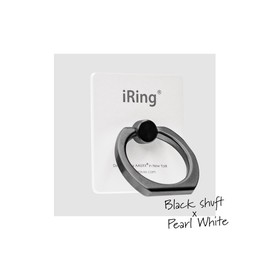iRing Limited Edition UMS-IRLEB01PW Oaks Smartphone Grip Stand, Black Shaft/Pearl White, For Smartphones and Tablets, Drop Prevention