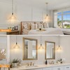 EFINEHOME Glass Modern Farmhouse Pendant Light, 1-Light Indoor Hanging Lamp