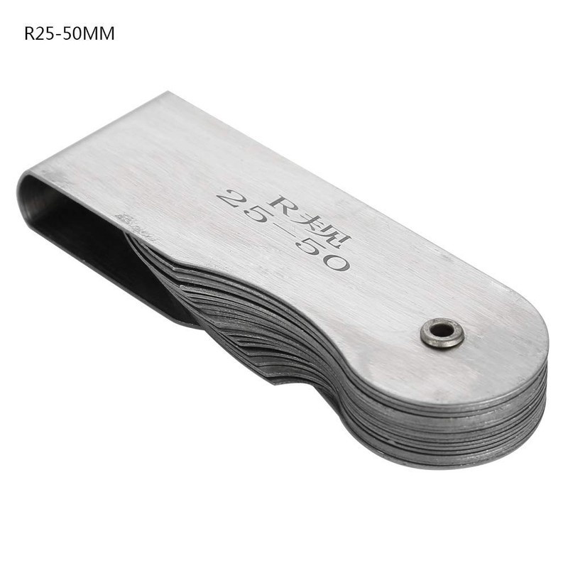 Radius Gauge, R0.3-1.5/ R1-6.5/ R7-14.5/ R15-25//R25-50/R52-100MM Stainless Steel Radius Fillet