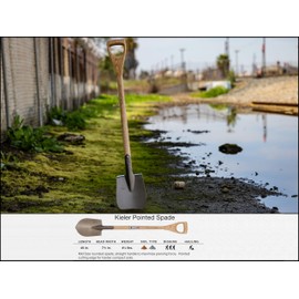 IDEALSPATEN - Made in Germany Since 1899 - Kieler Pointed Spade - D Handle Professional Cutting and Digging Spade 5.25lb - 45in (Kieler)#IS110