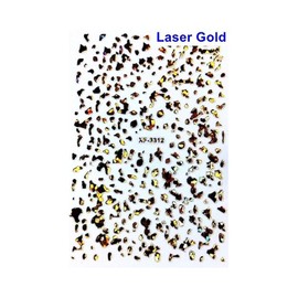 Generic Irregular Spot Printing Polka Dot Gold Foil Nail Stickers 3312 Laser Gold Nail Wraps Art Stickers Manicure Supplies for Women for Home Nails Full Long Lasting Easy Apply and Remove