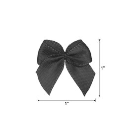 sourcing map 150Pcs Mini Ribbon Bow 1" Mini Fabric Satin Ribbon Flower Bows for Craft DIY Sewing Wedding Birthday Party Black