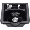 Toriexon Shampoo Bowl for Salons, Black ABS Plastic Shampoo Sink