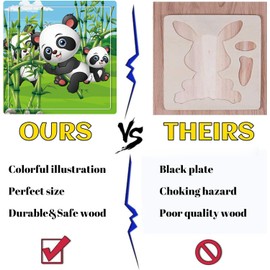 Puzzles for Kids Ages 3-5, 16 Piece Colorful Wooden Puzzles for Toddler Children Learning Educational Toys for Boys and Girls (9 Puzzles)