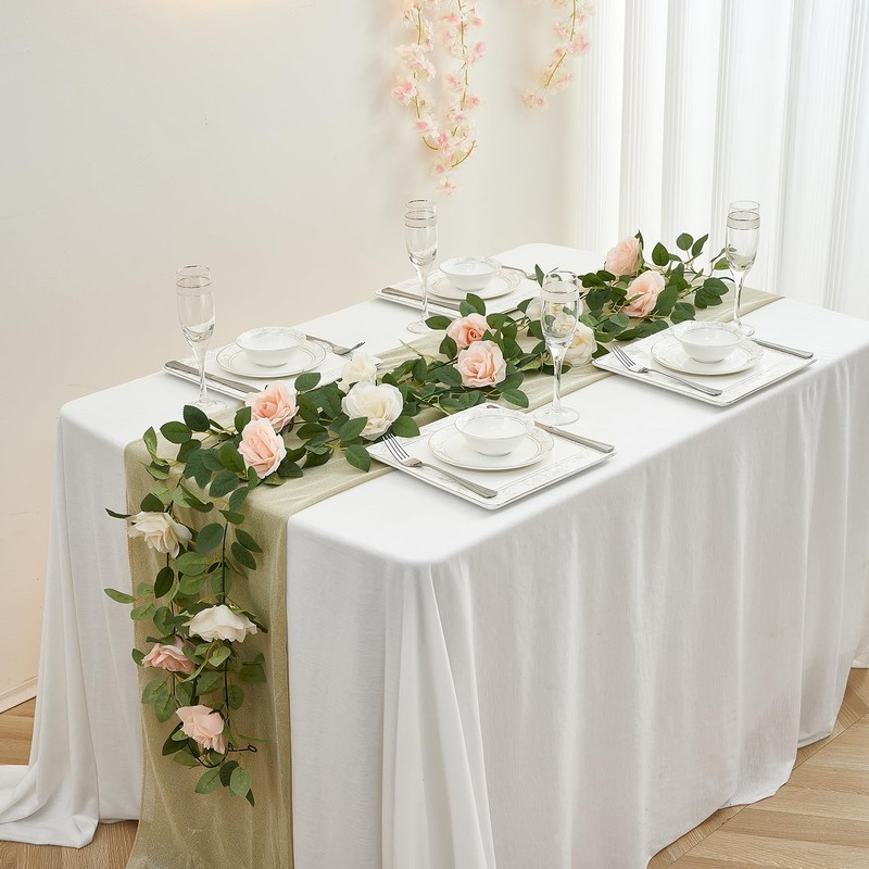 Carlita‘s Blooms Artificial Rose Garlands Rose Vines Leaves Banners Hanging