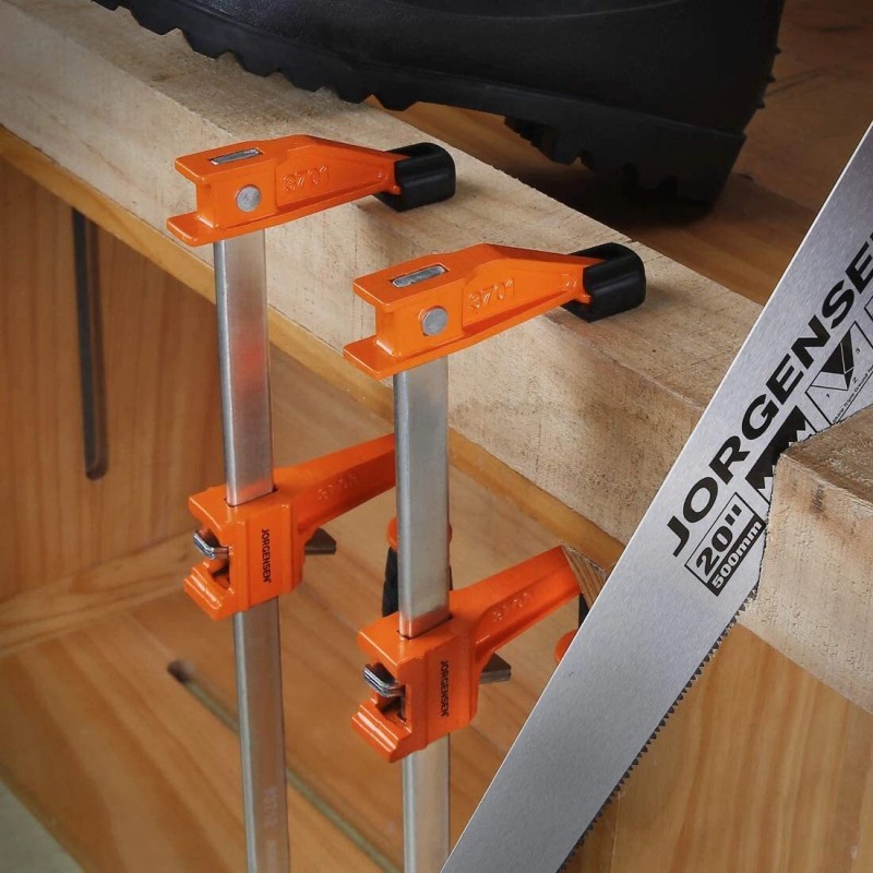 JORGENSEN 2-pack Steel Bar Clamps Set, 12-inch Medium Duty for