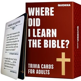 QUOKKA Bible Trivia Game for Adults – 500 Bible Questions for Christians – Fun Christian Trivia Card Games for Adults & Family – Religious Gifts for Men and Women - 4 Rich Categories to Learn and Play