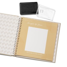 Lucy Darling My Foot Book, 1 Yr Footprint Baby Memory Book for Girl or Boy, Unique Keepsake Baby Books for Newborn's First Year, Cute Baby Shower Gifts, Scrapbook-Style Footprints Book with Ink Pad