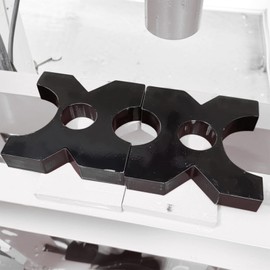 7"x7" H-Frame Arbor Press Plates, 20/32 Tonne Modern Metal Press Plates with 4 Notches, 1" Thickness Iron Shop Press Plate Hydraulic Press (Black, 2-Piece Set)