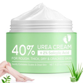 Urea Foot Cream - Ultra Moisturizing 40% Urea Foot Cream Plus 2% Salicylic Acid - Callus and Dead Skin Remover, Deeply Moisturize, Repair Dry, Cracked, Rough Skin of Heel, Elbow and Knee(120g)