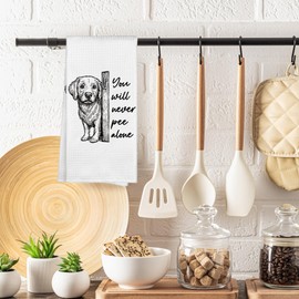 Sviojuce Funny Golden Retriever Bathroom Hand Towels Decor 16x24, You Will Never Pee Alone Bathroom Decor Towel Decorative Gifts for Dog Lovers Toilet, Golden Retriever Kitchen Towel