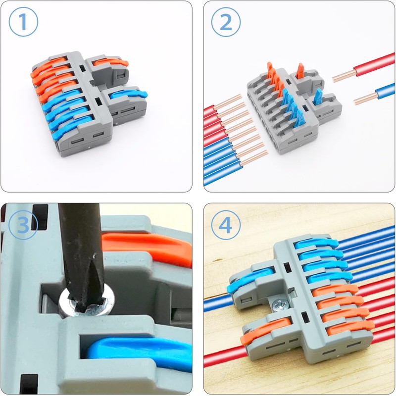CTRICALVER Lever Terminal Blocks, Heavy Duty Terminal Block Set, Screw