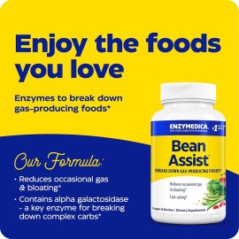 Unbranded  Enzymedica Bean Assist Digestive Enzymes for Gas & Bloating 30 Caps