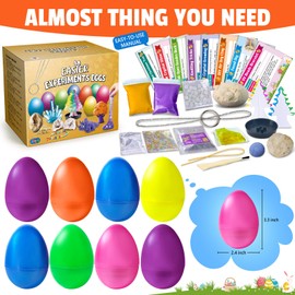 UNGLINGA 8 Experiments Eggs Easter Basket Stuffer Science Kit for Kids Boys Girls Toys Gifts Idea, Science Filler Easter Party Favor Educational S.T.E.M Activities Surprise Eggs